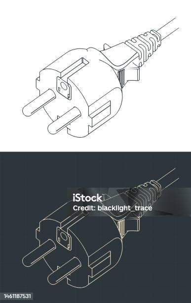 Eu Plug Section View European Power Plug Isometric Drawings Stock Illustration - Download ...