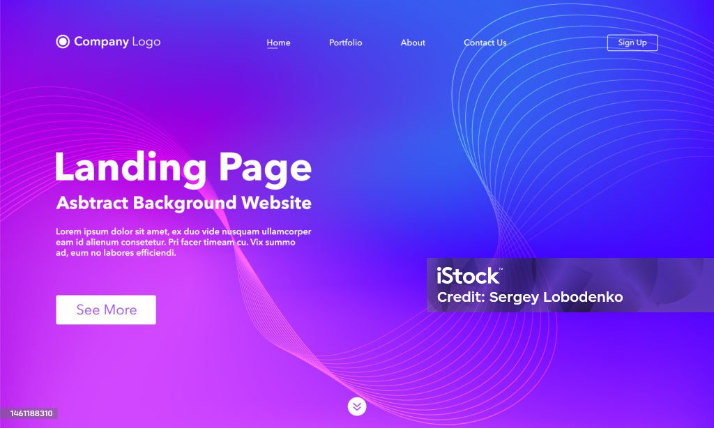 Landing Page Abstract Wave Background Website Template For Websites Or