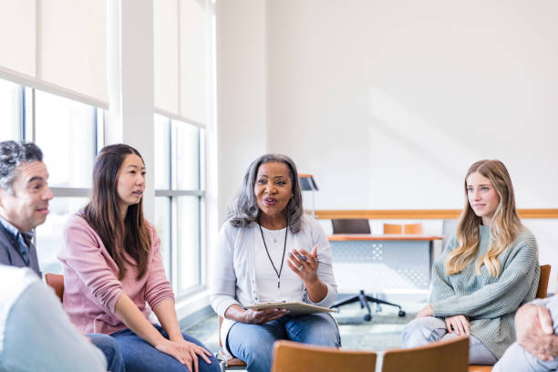 istock Therapy group members uncomfortable when counselor gives advice 1461189358