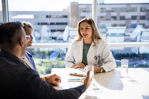 istock Husband asks questions about his wife's results 1461189965