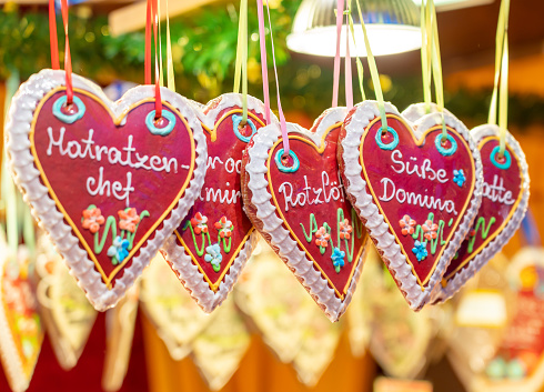 Austrian Christmas gingerbread in the shape of a heart.