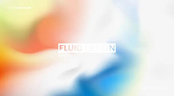 Vector illustration of Abstract blurred gradient fluid vector background design wallpaper template with dynamic color, waves, and blend. Futuristic modern backdrop design for business, presentation, ads, banner