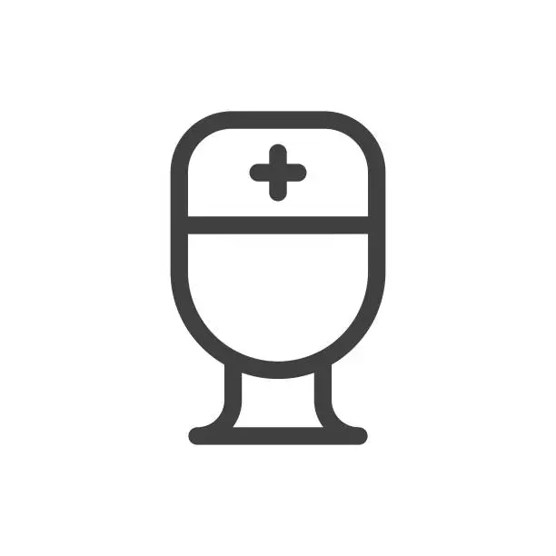 Vector illustration of Doctor, Healthcare and Medicine Line Vector Icon on White Background. Editable Stroke. Pixel Perfect. For Mobile and Web. Outline Vector Graphics.