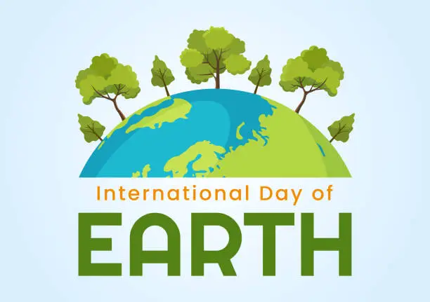 Vector illustration of Happy Earth Day on April 22 Illustration with World Map Environment in Flat Cartoon Hand Drawn for Web Banner or Landing Page Templates