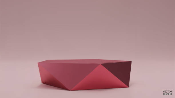 istock 3D vector geometric podium. Rose Gold hexagon cube, Square podium in pink background. Concept scene stage showcase, product, promotion sale, banner, presentation, cosmetic. 3D vector illustration. 1461209998