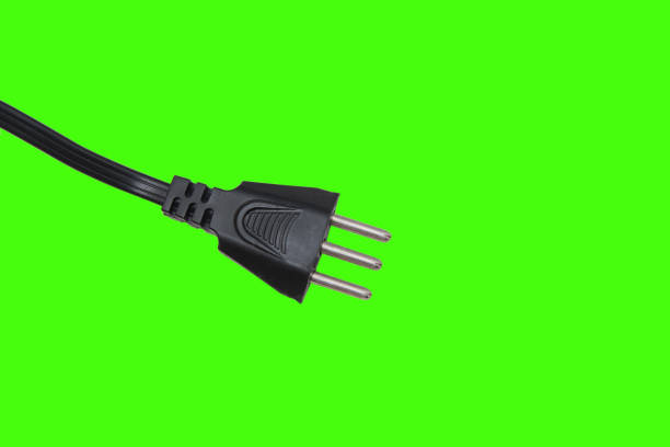 gniazdo elektryczne wtyczki zasilania izolowane na przezroczystym tle chroma key idealny do edycji i przycinania - network connection plug outlet cable computer network zdjęcia i obrazy z banku zdjęć