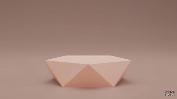 istock 3D vector geometric podium. Dusty pink hexagon cube, Square podium in pink background. Concept scene stage showcase, product, promotion sale, banner, presentation, cosmetic. 3D vector illustration. 1461211010