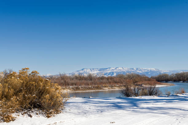 istock Low horizon winter landscape with Colorado River 1461211695