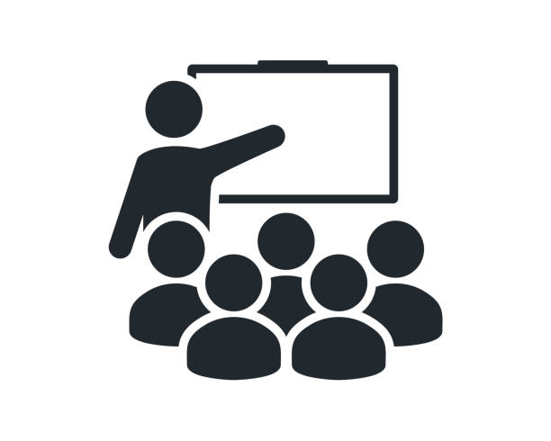 bildbanksillustrationer, clip art samt tecknat material och ikoner med training seminar icon. illustration vector - lärare