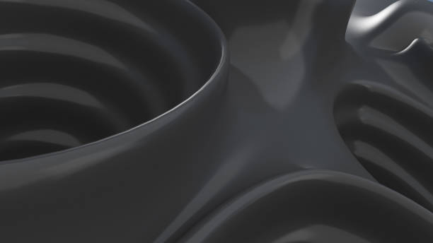 istock Background of abstract black curved shapes,3d rendering 1461213442