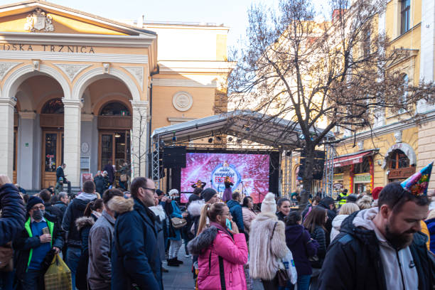 The three-day New Yearâs Street Festival kicked off today stock photo