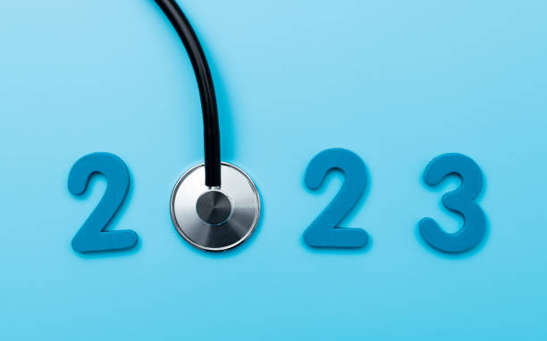 istock Stethoscope and number 2023 on blue background 1461220951
