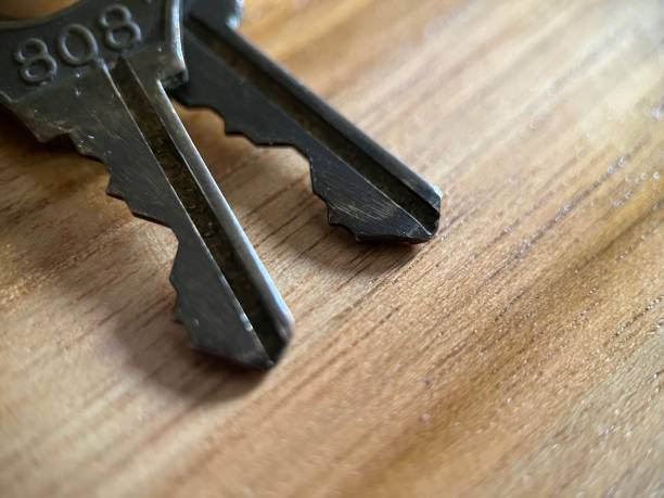 istock Vintage key on wooden background 1461221827