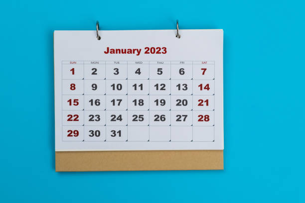 istock Close up of 2023 January calendar 1461222007