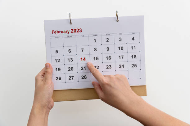 istock Human hand pointing to February 14 1461222059