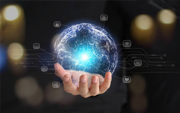 istock Hands of holding global network connection and data exchanges on the world cyber. 1461222503