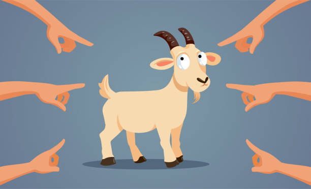ilustraciones, imágenes clip art, dibujos animados e iconos de stock de personas que señalan con el dedo culpando a un chivo expiatorio por todos los problemas - avergonzamiento
