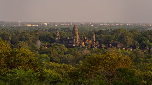 Time Lapse Angkor Wat seen from Phnom Bakheng at sunset
