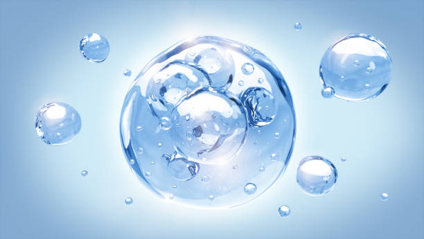 istock 3D rendering, Water liquid bubble on background, Cosmetic moisturizer essence. 1461236373