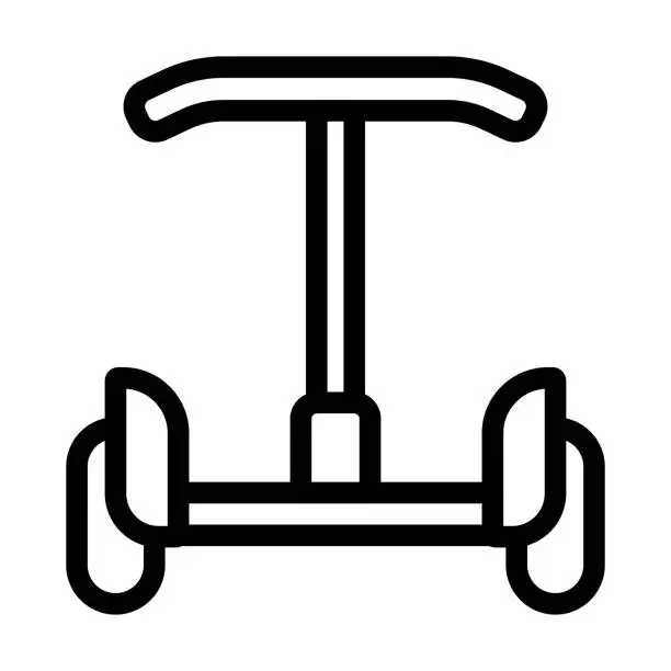 Vector illustration of Segway Thick Line Icon