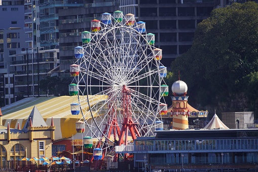 Sydney, New South Wales, Australia, January 26, 2023.\nLuna Park is an amusement park that dominates the waterfront at Milsons Point near the Sydney Harbour Bridge