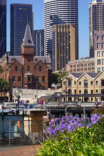 Sydney, New South Wales, Australia, January 26, 2023.\nMany of the old buildings in The Rocks are heritage-listed, making the old part of Sydney a popular tourist attraction