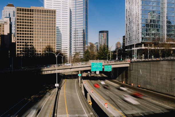 istock Downtown Seattle City skylines and Interstate freeways 1461244289