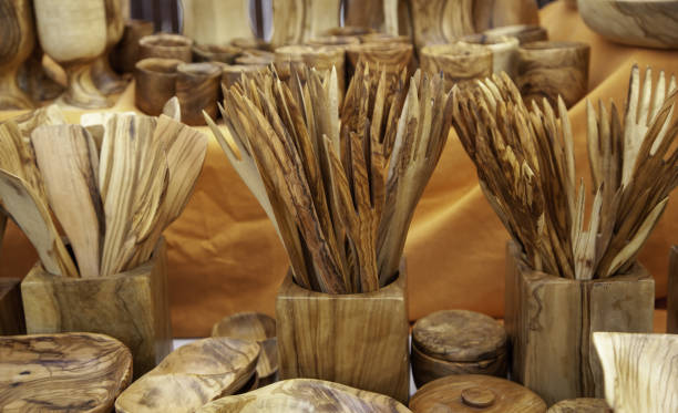 istock Olive wood cutlery 1461245501