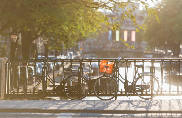 istock Sunlight over bicycles on the bridge, Amsterdam, Netherlands 1461248574
