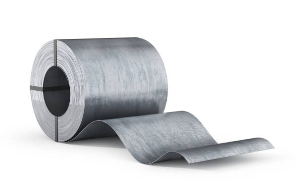 istock Sheet metal roll on a white background. 3d illustration 1461248626