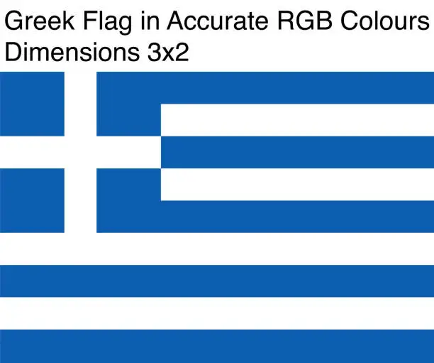 Vector illustration of Greek Flag in Accurate RGB Colors (Dimensions 3x2)