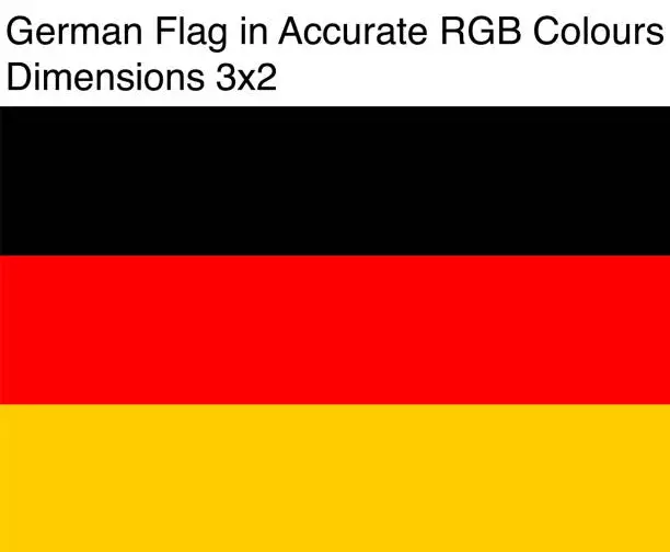 Vector illustration of German Flag in Accurate RGB Colors (Dimensions 3x2)