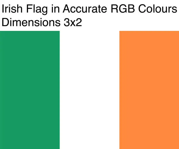 Vector illustration of Irish Flag in Accurate RGB Colors (Dimensions 3x2)