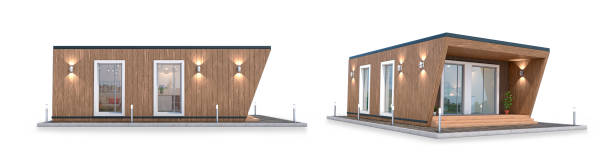 istock Modular house isolated on the white background. 3d illustration 1461250268