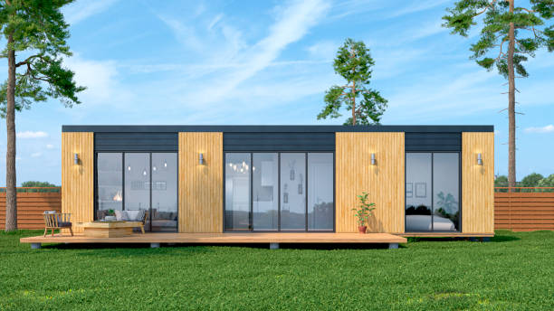 istock Exterior of modular luxury house. 3d illustration 1461250450