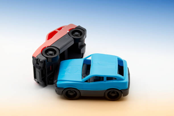 istock Car accident scene isolated on white background. Car crash concept. 1461253490