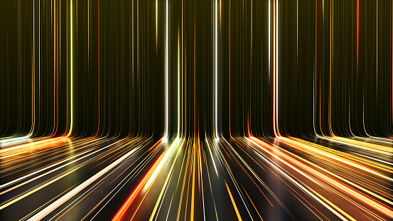 Gold line stage lights abstract background