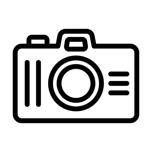 Vector illustration of Photo Camera Thick Line Icon