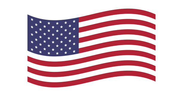 American flag. US national flag. Vector US national flag. American flag. Red Stripes. Colored symbol. USA Patriotic symbol. Vector american flag stock illustrations