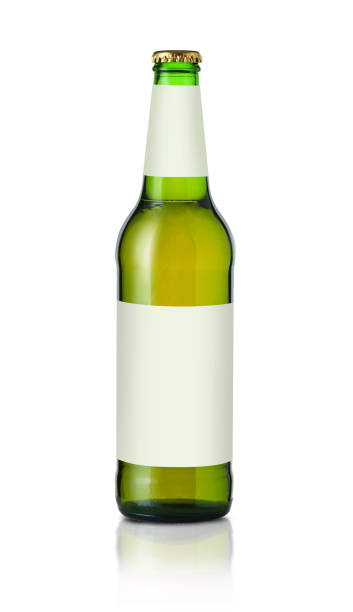 istock Lager beer bottle with an example label isolated on a white background 1461259551