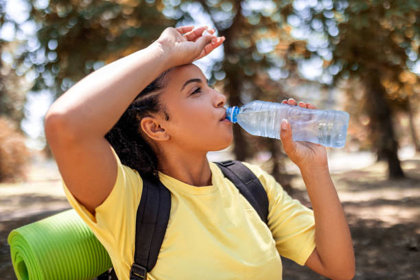 istock Hiking woman drinking water 1461263993