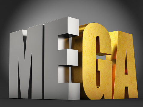 3D Mega Letter Sign. 3D Render