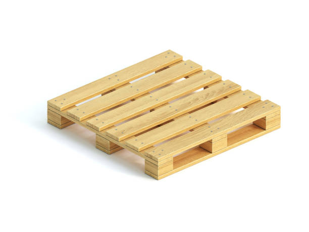 istock Wooden pallet isolated on white background 3d rendering 1461269403