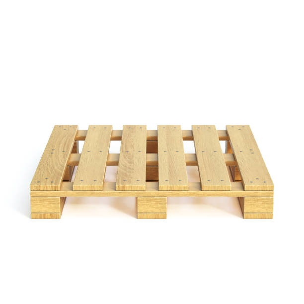 istock Wooden pallet isolated on white background 3d rendering 1461269423