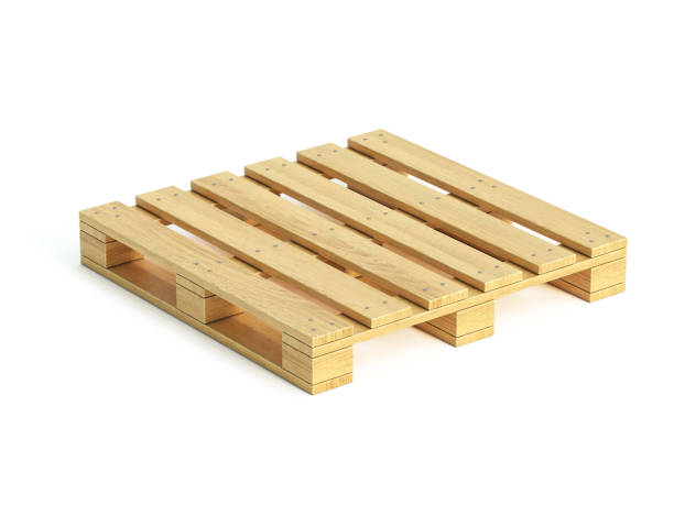 istock Wooden pallet isolated on white background 3d rendering 1461269449