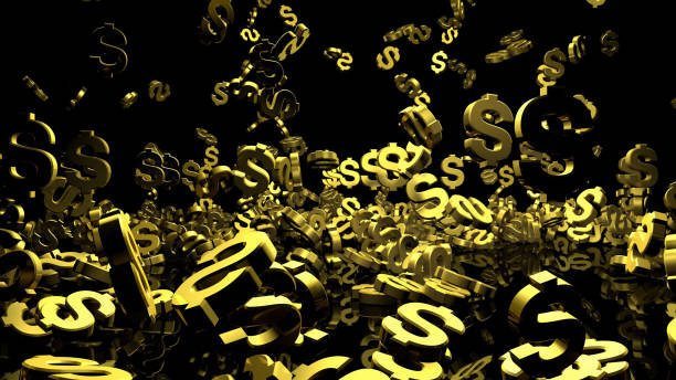 istock Falling Gold Dollar Symbols 1461269479
