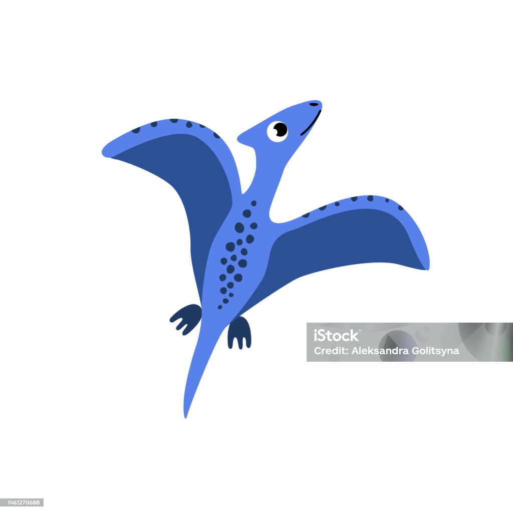 Vetores de Dinossauro Pterodáctilo Ornitossauro Dino Plano Desenhos  Animados Vetor e mais imagens de Azul - iStock