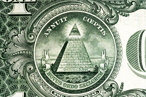 istock Part of one dollar note with great seal. All seeing eye concept 1461272693