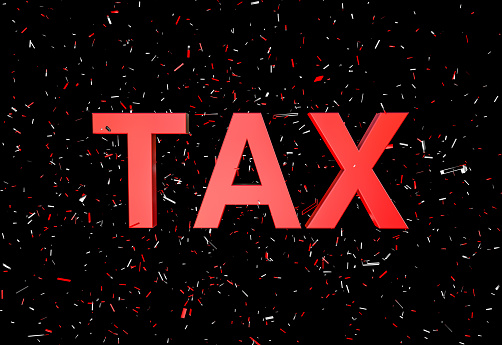 Tax Text with Confetti