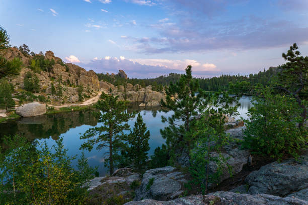 istock Beautiful shot of a river in hills 1461275662